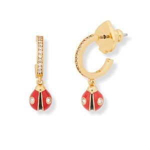 Kate Spade Nature Walk Ladybug Huggie Earrings